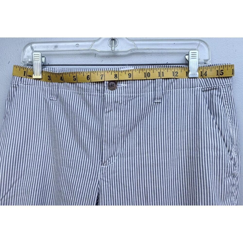 GAP Women's Blue White Striped Straight Crop Pants Girlfriend Khaki Nautical 6 - Picture 4 of 8